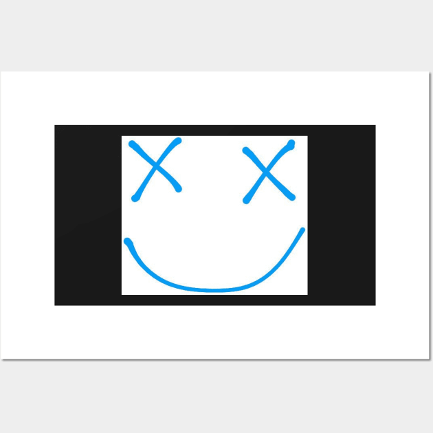 Blue smiley design Wall Art by BlossomShop